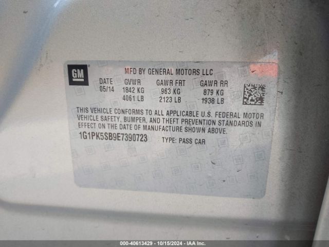 1G1PK5SB9E7390723 Chevrolet CRUZE LT