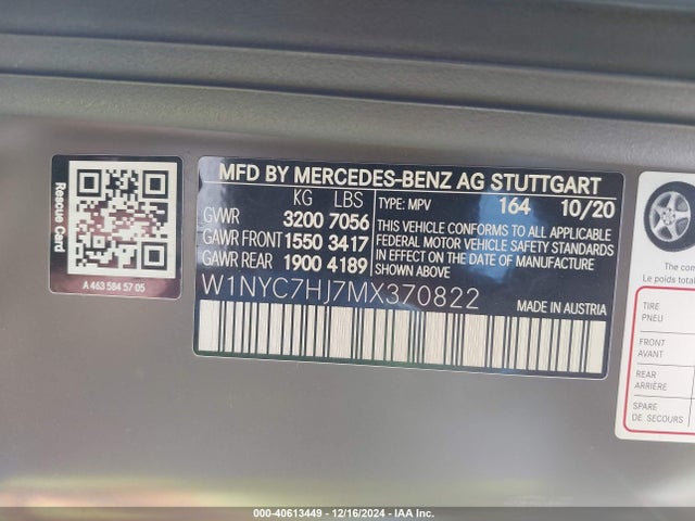 W1NYC7HJ7MX370822 Mercedes-Benz Amg G 63 4matic