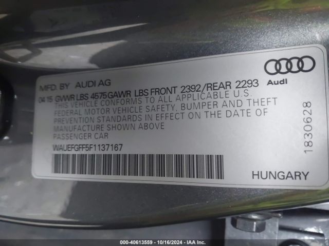 WAUEFGFF5F1137167 Audi A3 2.0t Premium
