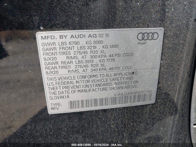 WA1LGAFE4FD017753 Audi Q7 3.0t Premium