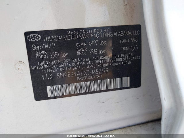 Hyundai SONATA SEL 2018 5NPE34AFXJH652779 Image 9