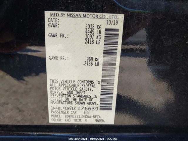 1N4BL4CW7LC176639 Nissan Altima Sr Intelligent Awd