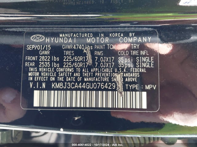 Hyundai TUCSON SE 2016 KM8J3CA44GU076429 Image 9
