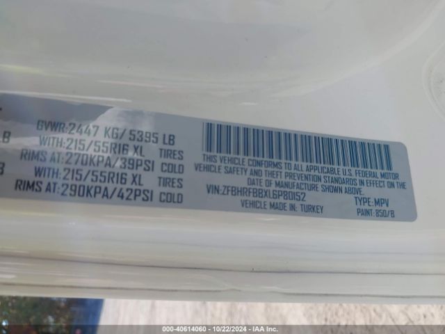 ZFBHRFBBXL6P80152 RAM Promaster City Tradesman Slt
