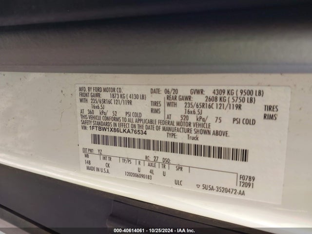 Ford Transit-350 Cargo Van 2020 1FTBW1X86LKA76534 Image 9