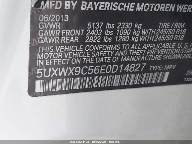 5UXWX9C56E0D14827 BMW X3 Xdrive28i