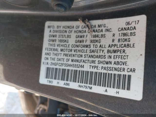 2HGFC2F55HH555244 Honda Civic Lx
