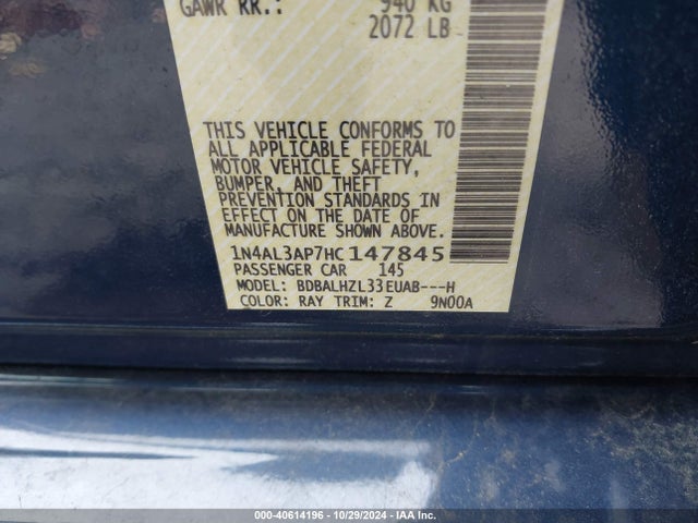 1N4AL3AP7HC147845 Nissan Altima 2.5 Sr