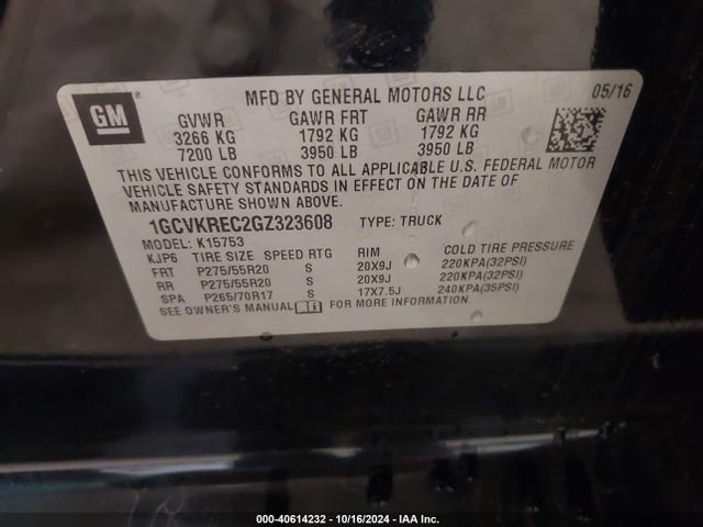 Chevrolet Silverado 1500 2lt 2016 1GCVKREC2GZ323608 Image 9