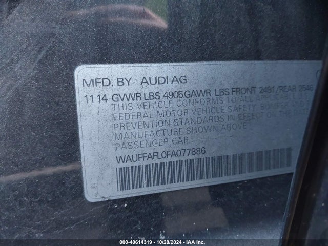 WAUFFAFL0FA077886 Audi A4 2.0t Premium