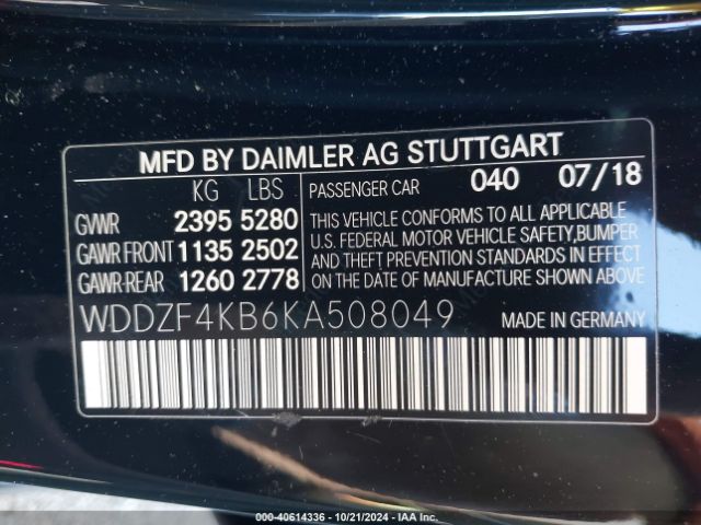 WDDZF4KB6KA508049 Mercedes-Benz E 300 4matic