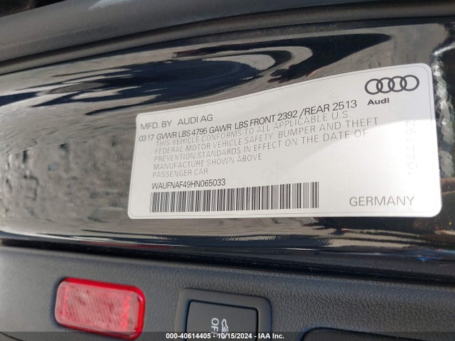 Audi A4 2.0t Premium 2017 WAUFNAF49HN065033 Image 9