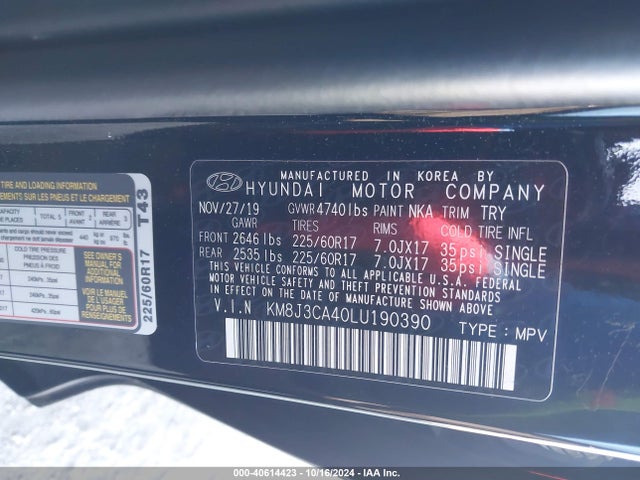Hyundai Tucson Value 2020 KM8J3CA40LU190390 Image 9