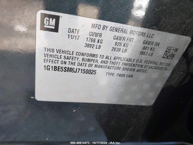 Chevrolet Cruze Lt Auto 2018 1G1BE5SM6J7150025 Image 9