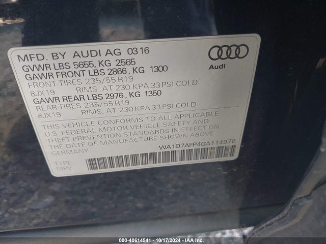 WA1D7AFP4GA114976 Audi Q5 3.0t Premium Plus