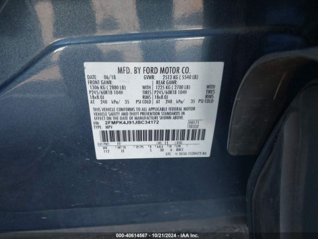 2FMPK4J91JBC34172 Ford EDGE SEL