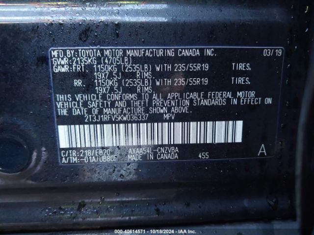 2T3J1RFV5KW036337 Toyota Rav4 Adventure