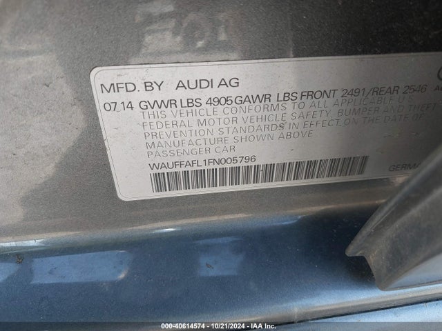 Audi A4 2.0t Premium 2015 WAUFFAFL1FN005796 Image 9
