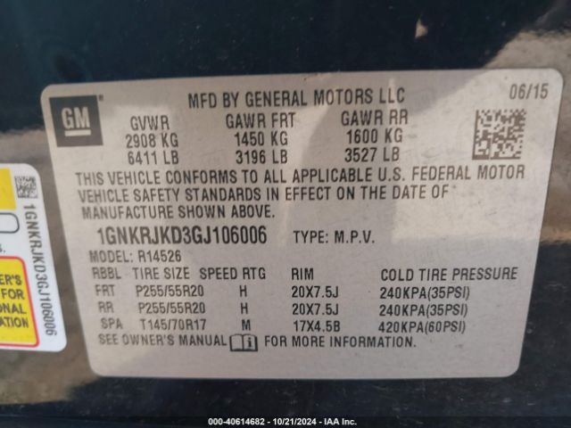 1GNKRJKD3GJ106006 Chevrolet Traverse Ltz