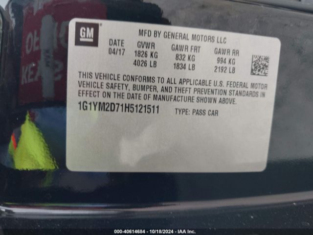 1G1YM2D71H5121511 Chevrolet Corvette Stingray Z51