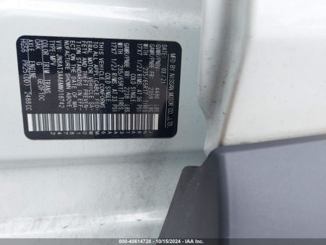 JN8AT3AA6MW018742 Nissan Rogue S Fwd