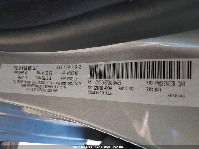 Chrysler 200 Limited 2016 1C3CCCAB7GN160495 Image 9