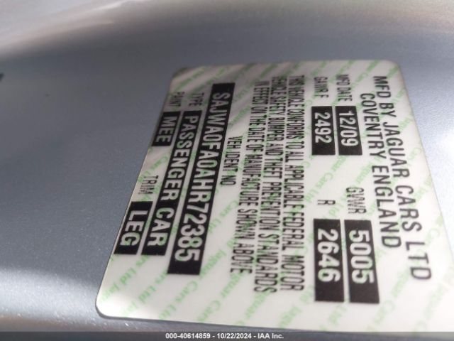 2010 JAGUAR XF SAJWA0FA0AHR72385 Photo 8