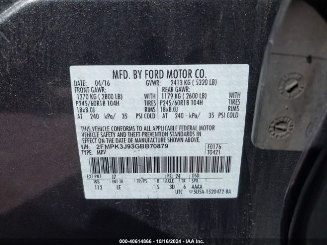 2016 FORD EDGE 2FMPK3J93GBB70879 Photo 8