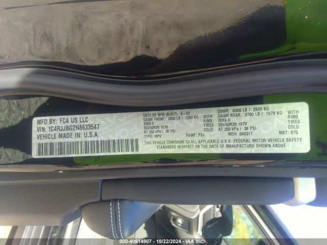 1C4RJJBG2N8633547 Jeep Grand Cherokee L Limited 4x2