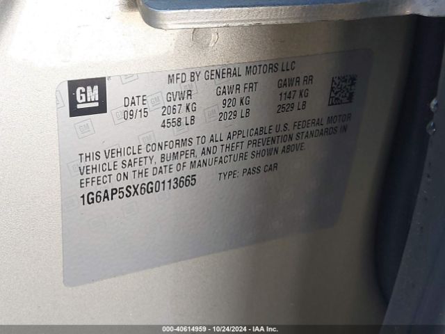 1G6AP5SX6G0113665 Cadillac Cts Standard