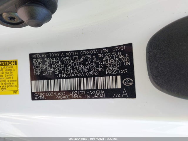 JTHKPAAY5MA103962 Lexus LC 500