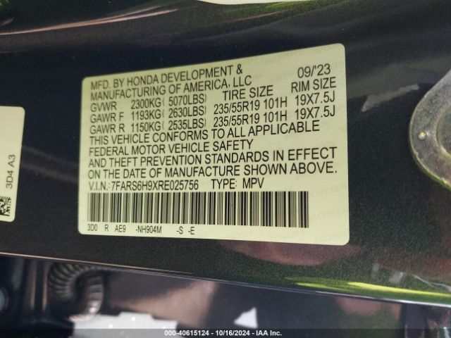 7FARS6H9XRE025756 Honda Cr-v Hybrid Sport Touring
