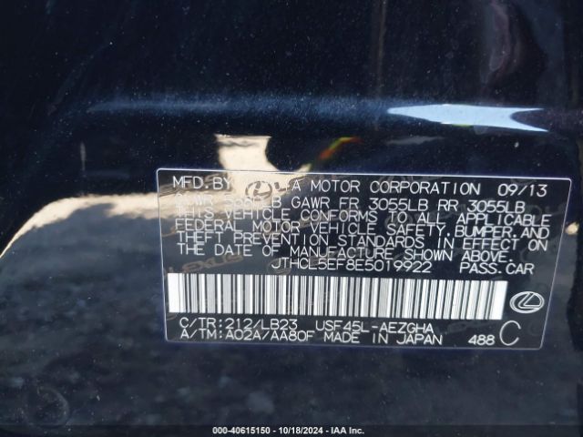 JTHCL5EF8E5019922 Lexus LS 460