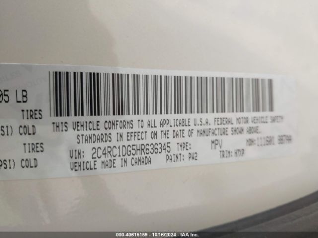 2C4RC1DG5HR636345 Chrysler Pacifica Touring