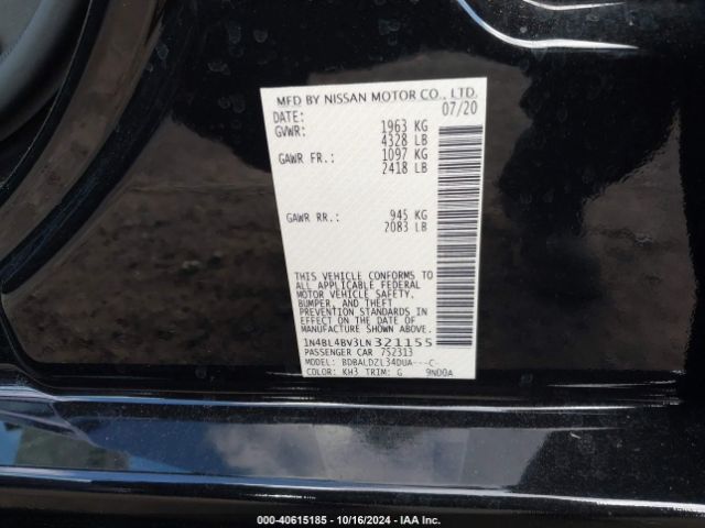 1N4BL4BV3LN321155 Nissan Altima S Fwd