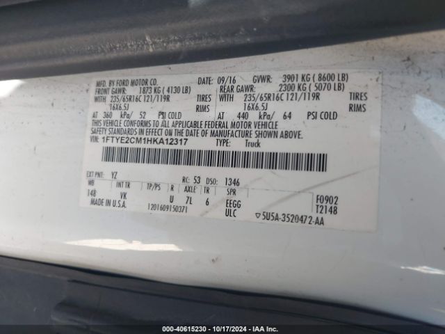 1FTYE2CM1HKA12317 Ford Transit-150
