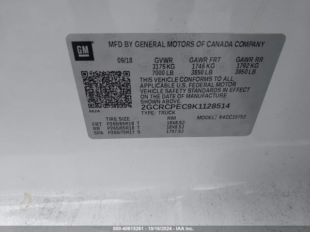 Chevrolet Silverado 1500 Ld Lt 2019 2GCRCPEC9K1128514 Image 9