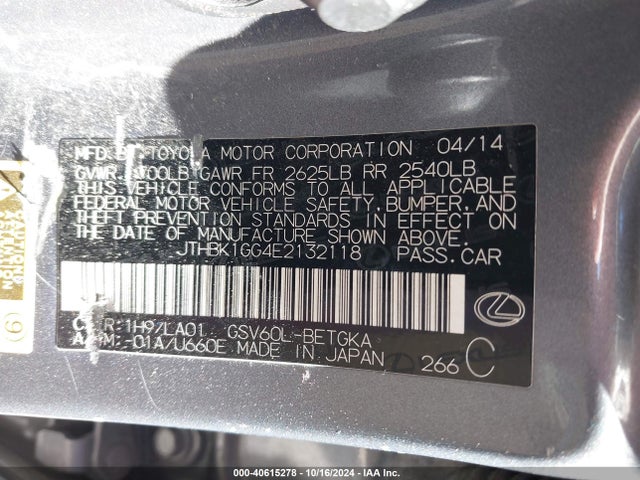 JTHBK1GG4E2132118 Lexus ES 350