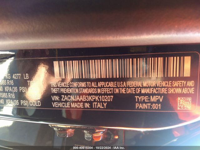 ZACNJAAB3KPK10207 Jeep Renegade Sport Fwd