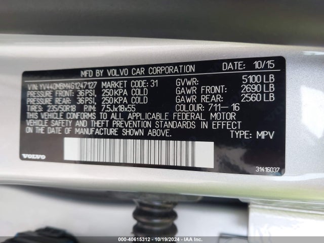 YV440MBM4G1247127 Volvo Xc70 T5 Drive-e Platinum