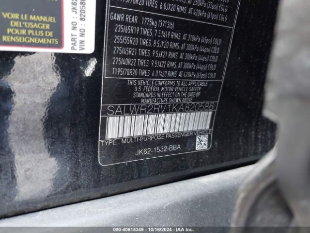 SALWR2RV1KA820586 Land Rover Range Rover Sport Hse