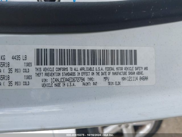1C4NJCEA4ED672794 Jeep Compass High Altitude
