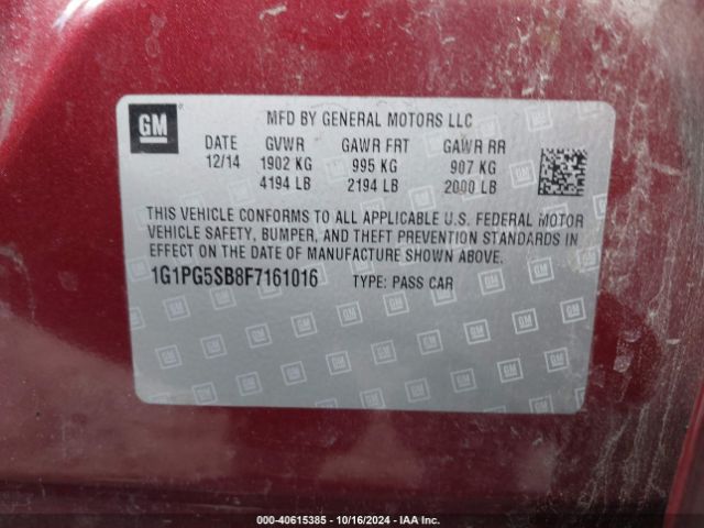 1G1PG5SB8F7161016 Chevrolet CRUZE LTZ