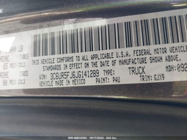 3C6UR5FJ6JG141289 RAM 2500 Laramie  4x4 6'4 Box