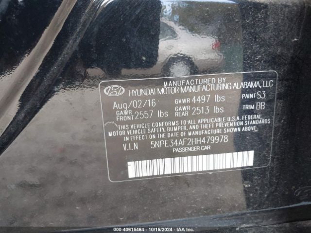 5NPE34AF2HH479978 Hyundai Sonata Sport