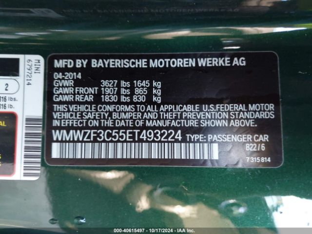 WMWZF3C55ET493224 Mini Clubman Cooper