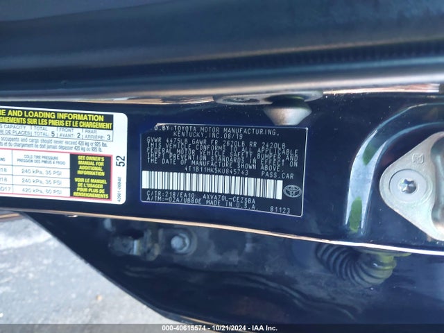 Toyota CAMRY SE 2019 4T1B11HK5KU845743 Image 9