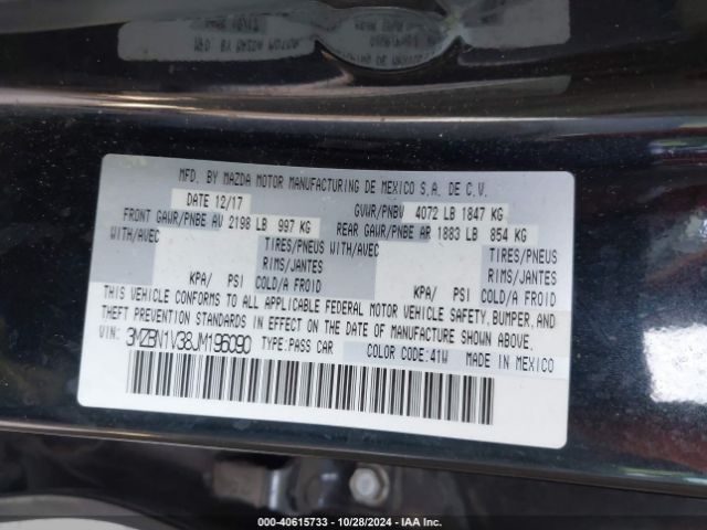 3MZBN1V38JM196090 Mazda Mazda3 Touring