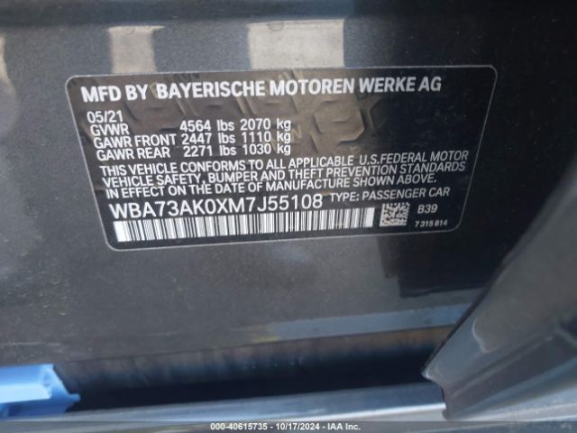 WBA73AK0XM7J55108 BMW 228i Gran Coupe Xdrive