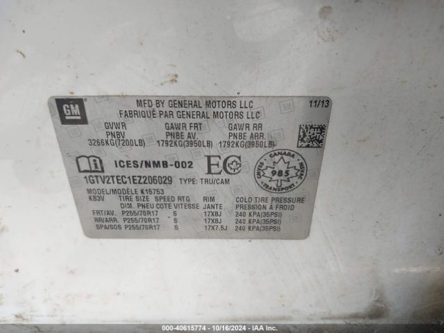 1GTV2TEC1EZ206029 GMC SIERRA 1500